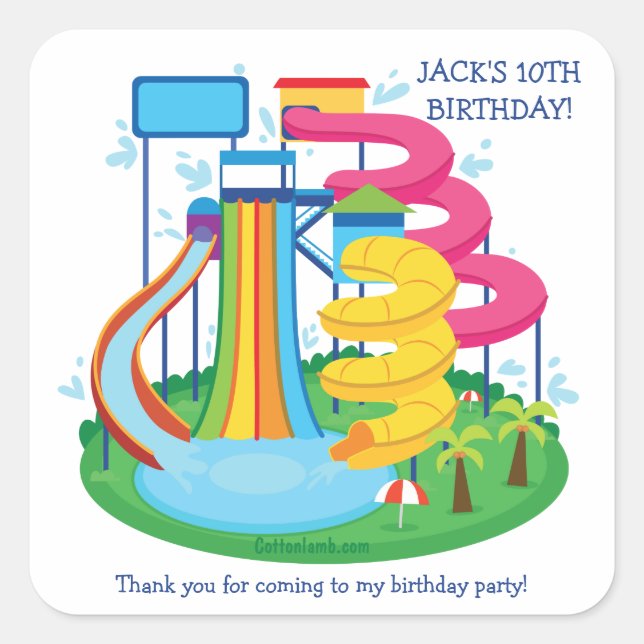 Carré Sticker du parc aquatique (Devant)