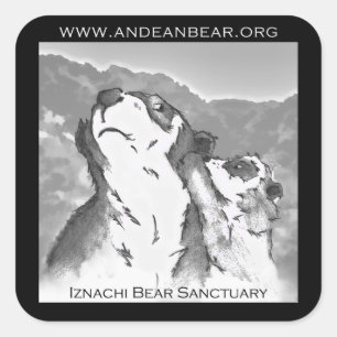 Carré Sticker du sanctuaire d'ours d'Iznachi