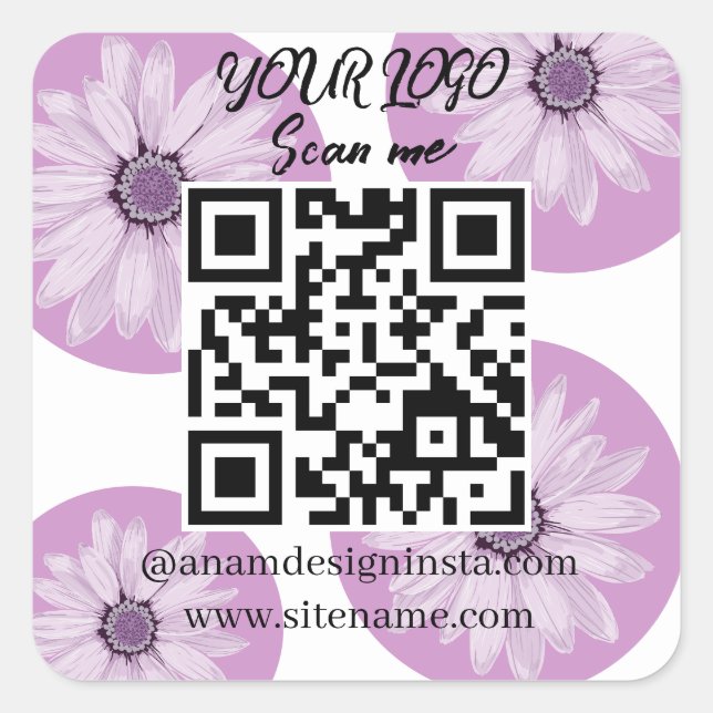 Carré Sticker du scanner de code QR (Devant)