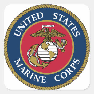 Carré Sticker du US Marine Corps bleu