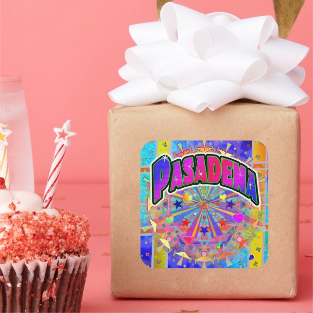 Carré Sticker d'unité cosmique Pasadena (Fête)