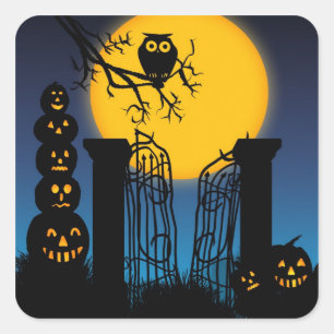 Carré Sticker éffrayant Halloween 4