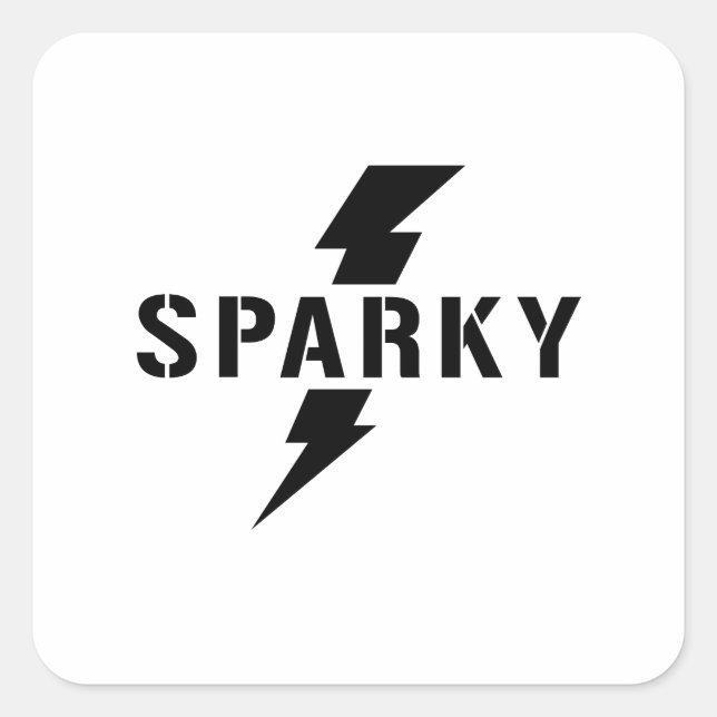 Carré Sticker Electricien Sparky (Devant)
