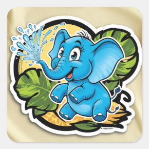 Carré Sticker éléphant joueur