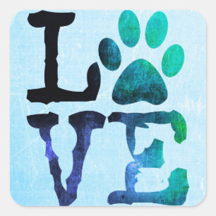 Carré Sticker Empreinte de patte de chien