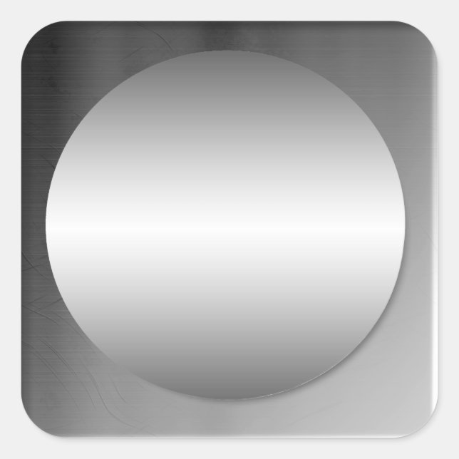 Carré Sticker en cercle métallique encadré lisse (Devant)