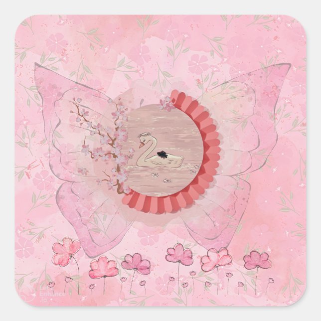 Carré Sticker en cygne (Devant)