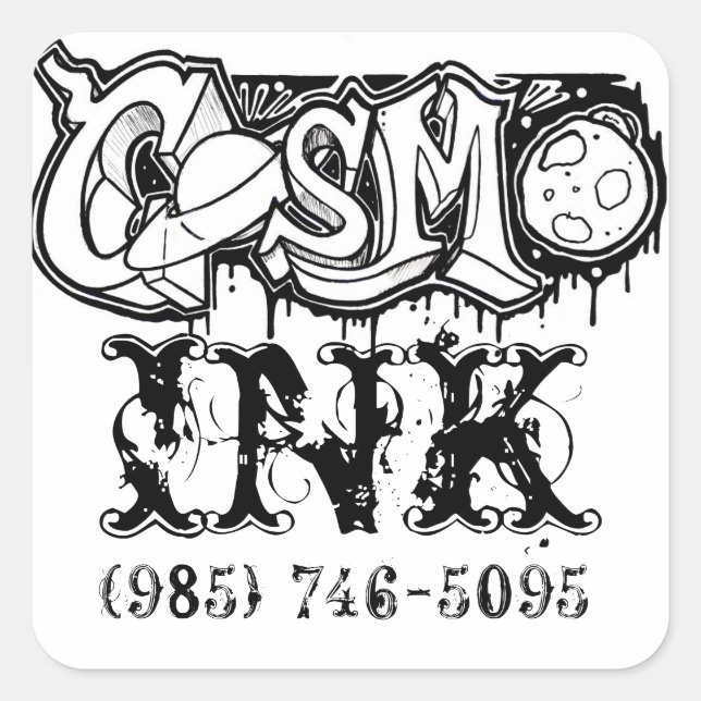 Carré Sticker en encre Cosmo (Devant)