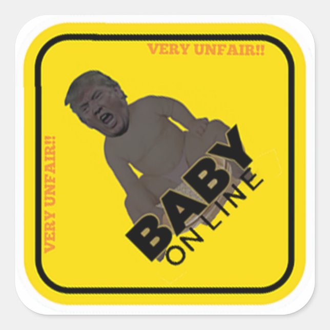 Carré Sticker en ligne Trump-Baby (Devant)