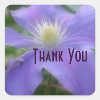 Carré Sticker en Merci de Fleur Clematis violet