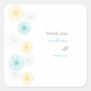 Carré Sticker en Merci des reflets floraux