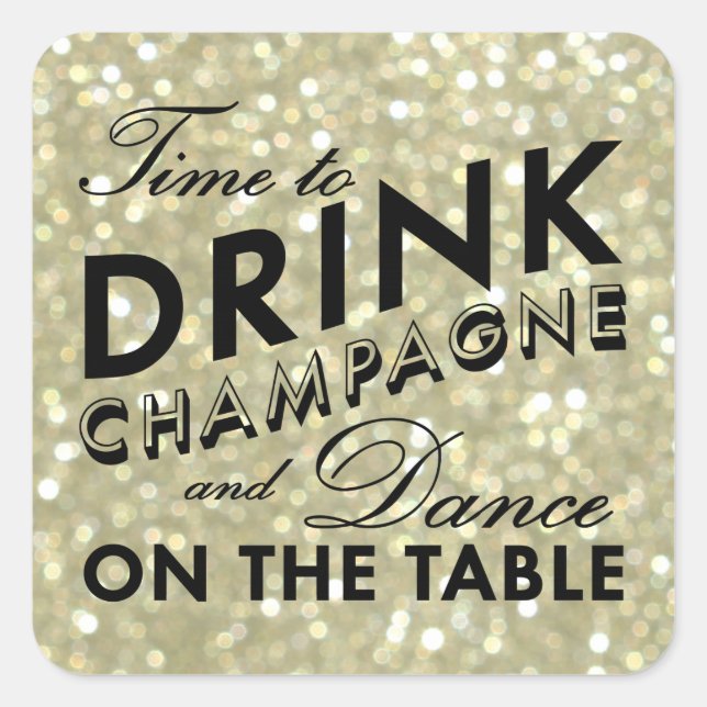 Carré Sticker en or glamour (Devant)