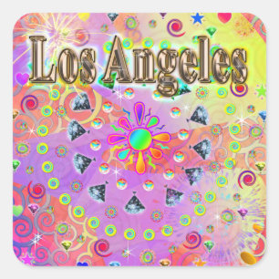 Carré Sticker en or Lucky de Los Angeles