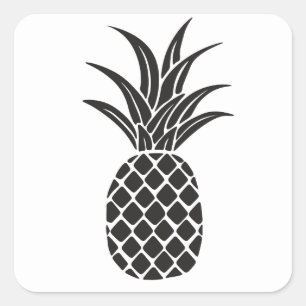 Carré Sticker en silhouette d'ananas