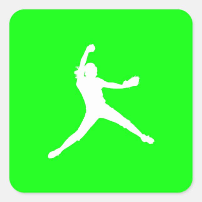 Carré Sticker en silhouette rapide vert (Devant)