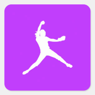 Carré Sticker en silhouette rapide violet