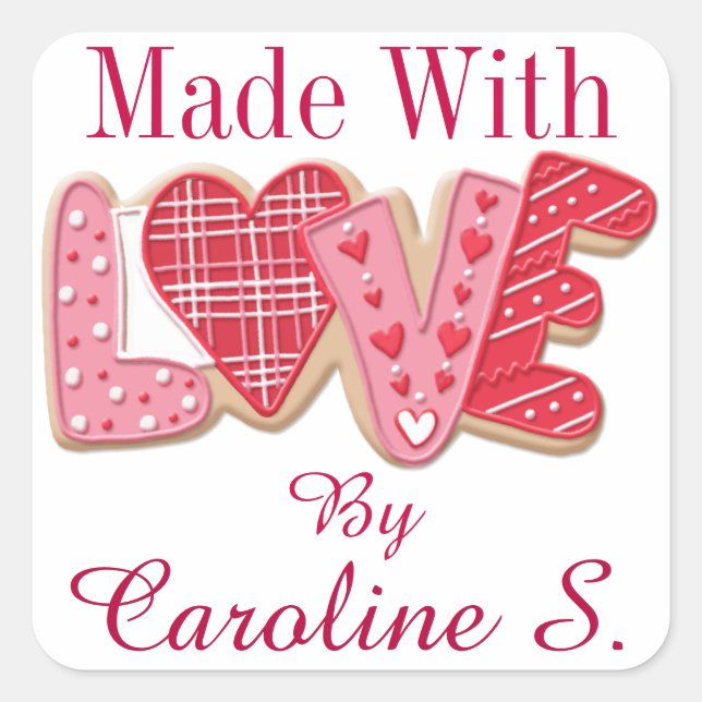 Carré Sticker Fabriqué avec amour - SRF (Devant)