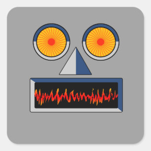 Carré Sticker Face Robot