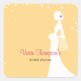 Carré Sticker Faveur Mariée Élégante /Envelope Sceau-mou