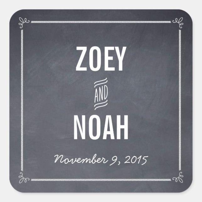 Carré Sticker Favor Stylishly Chalked (Devant)