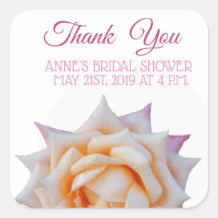 Carré Sticker Fête des mariées Rose Fleur
