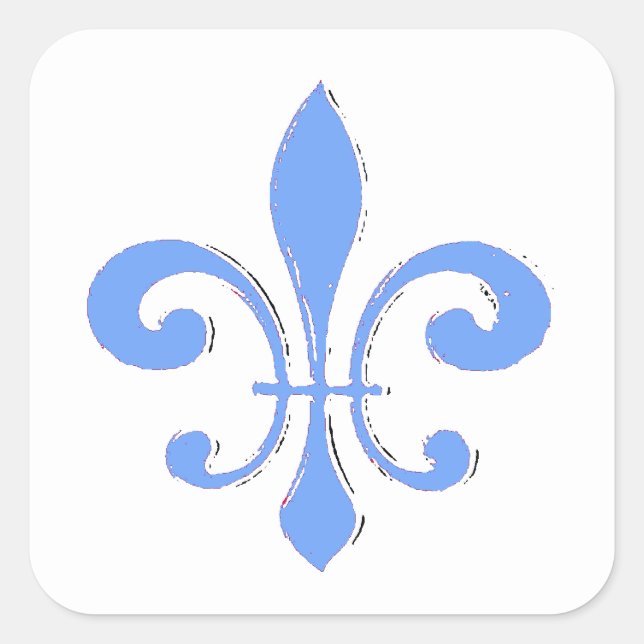 Carré Sticker Fleur De Lis Bleu (Devant)