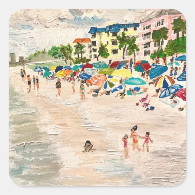 Carré Sticker Floride "Fort Myer's Beach" (Devant)