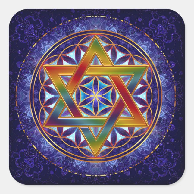 Carré Sticker Flower of Life - Design ORIGINAL par Lilya (Devant)