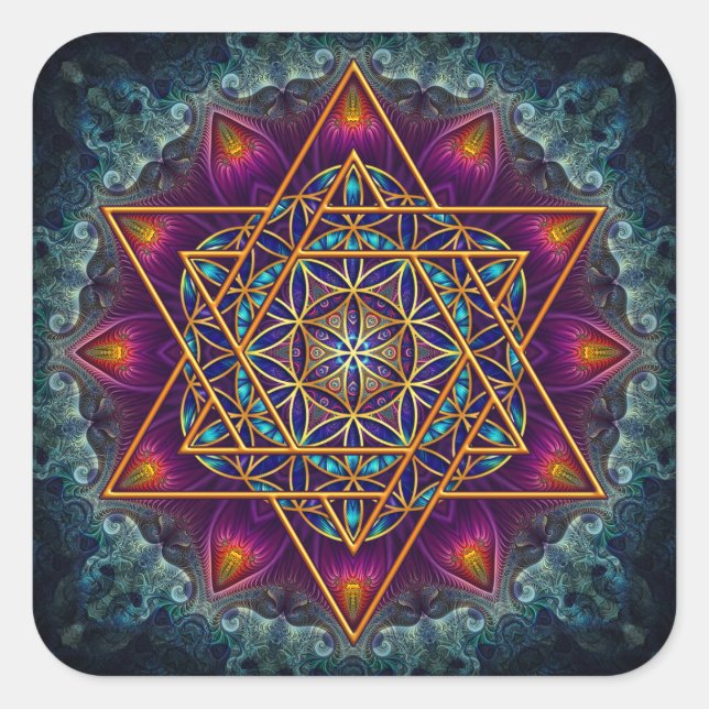 Carré Sticker Flower of Life - Design ORIGINAL par Lilya (Devant)