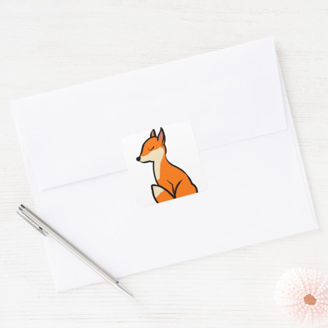 Carré Sticker Fox personnalisable (Enveloppe)