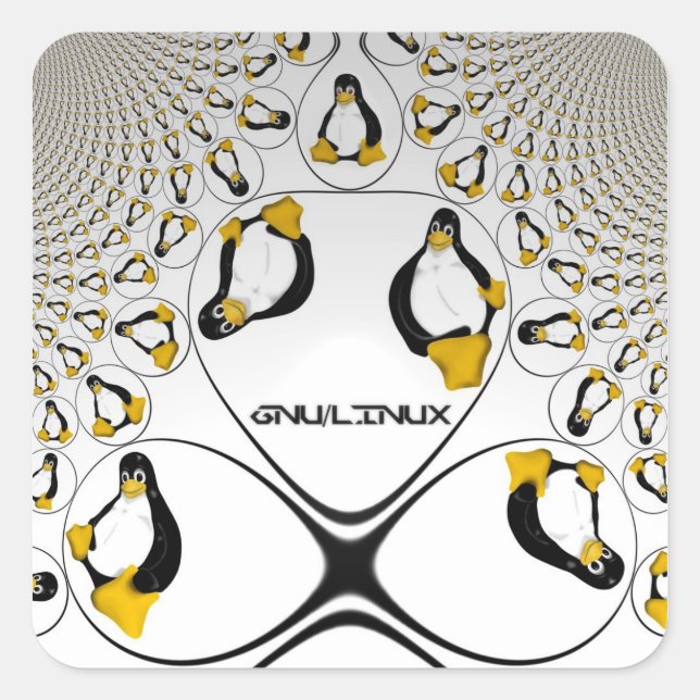Carré Sticker fractal GNU/Linux (Devant)