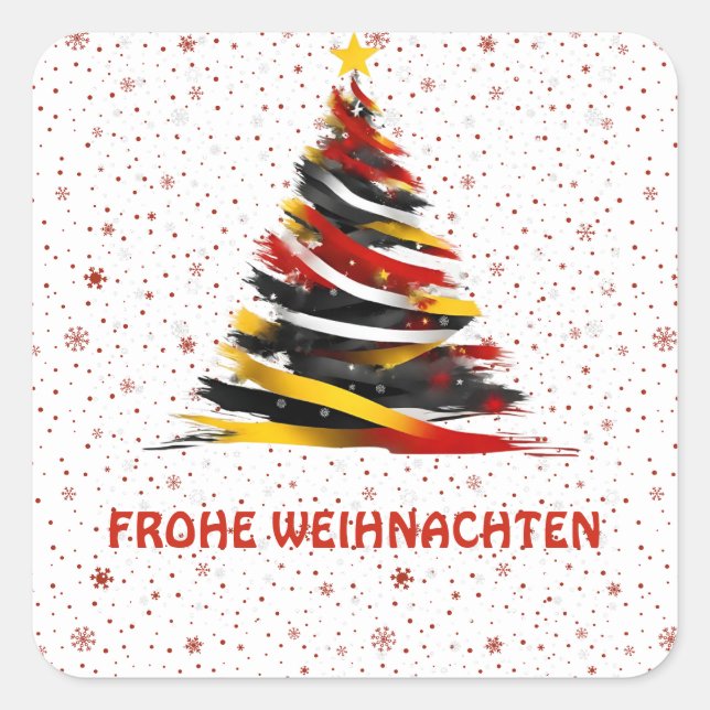 CARRÉ STICKER FROHE WEIHNACHTEN (Devant)