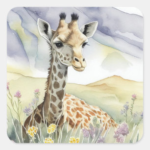 Carré Sticker Giraffe