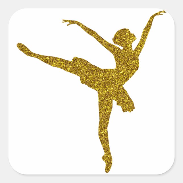 Carré Sticker Gold Ballerina (Devant)
