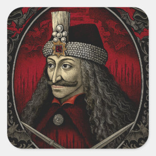 Carré Sticker gothique Vlad Dracula - Horreur vampire fo