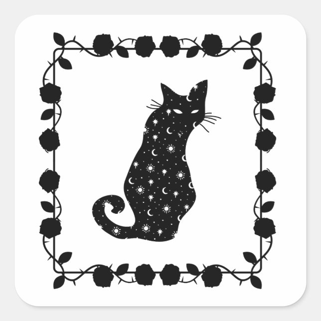 Carré Sticker Halloween Chat Willow (Devant)