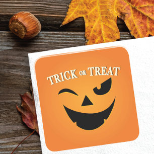 Carré Sticker Halloween CUTE Trick ou Treat Happy