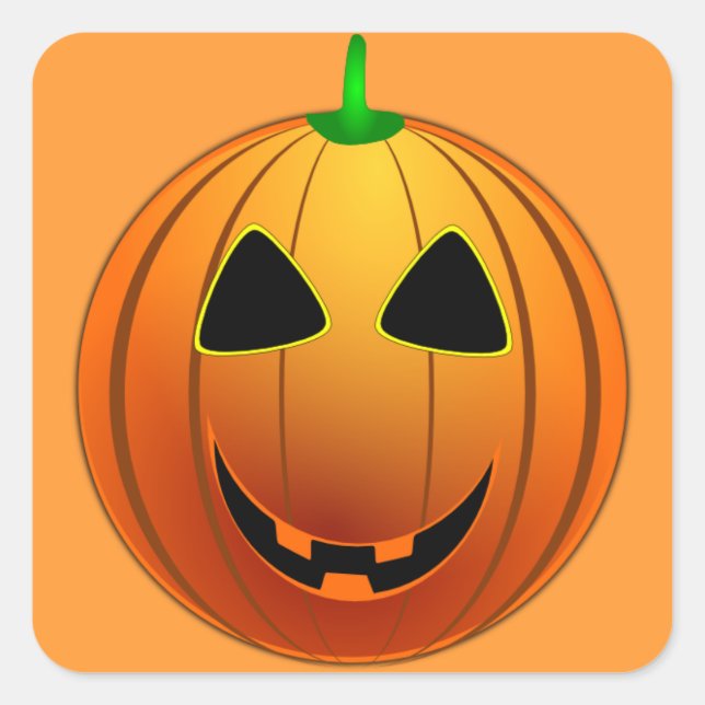 Carré Sticker Halloween Jack o' Lantern (Devant)