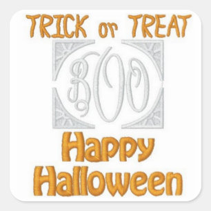 Carré Sticker Halloween (Regarder brodé)