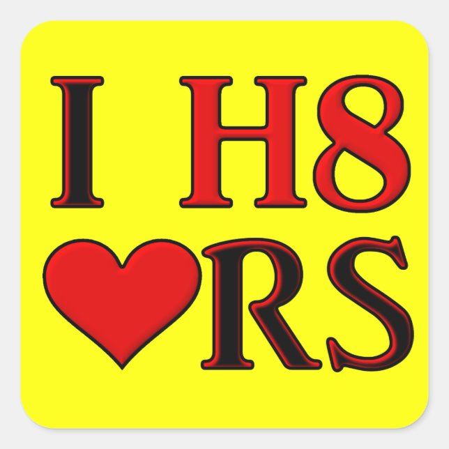 Carré Sticker I H8 Heart Funny (Devant)