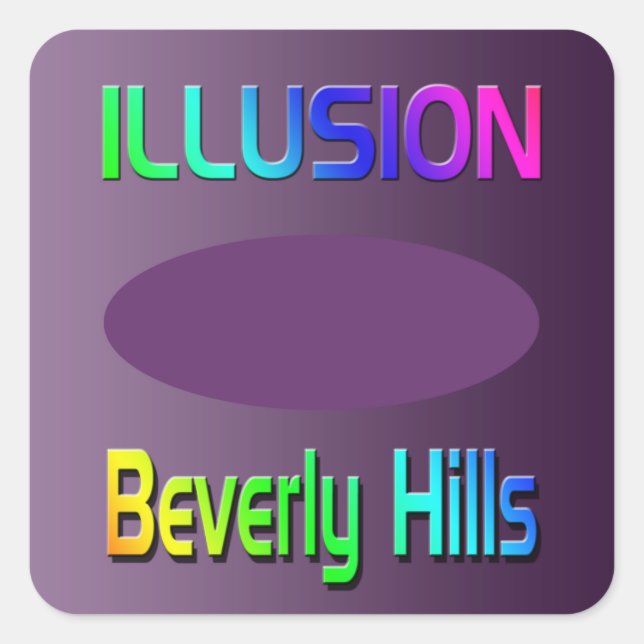 Carré Sticker "ILLUSION Beverly Hills" ! (Devant)