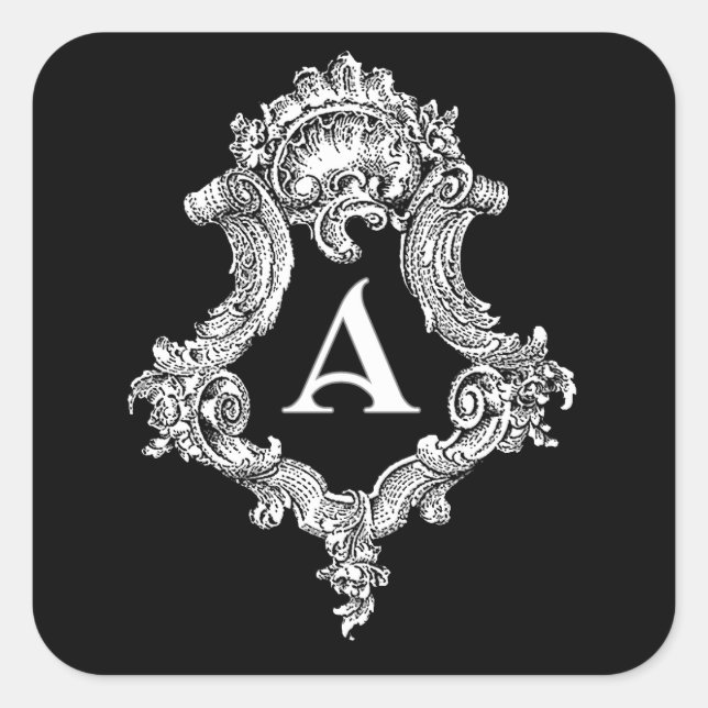 Carré Sticker initial Monogramme (Devant)