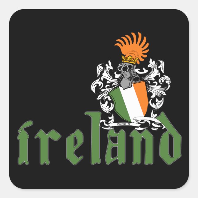 Carré Sticker Irlande Shield (Devant)
