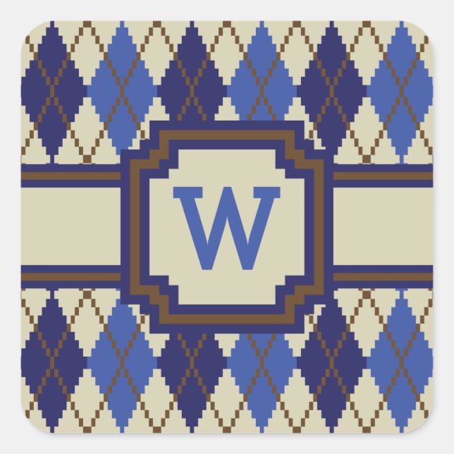 Carré Sticker Jacquard Scone Blueberry (Devant)