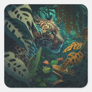 Carré Sticker Jaguar Jungle sauvage
