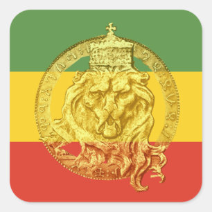 Carré Sticker Jah Rastafari Lion de Juda