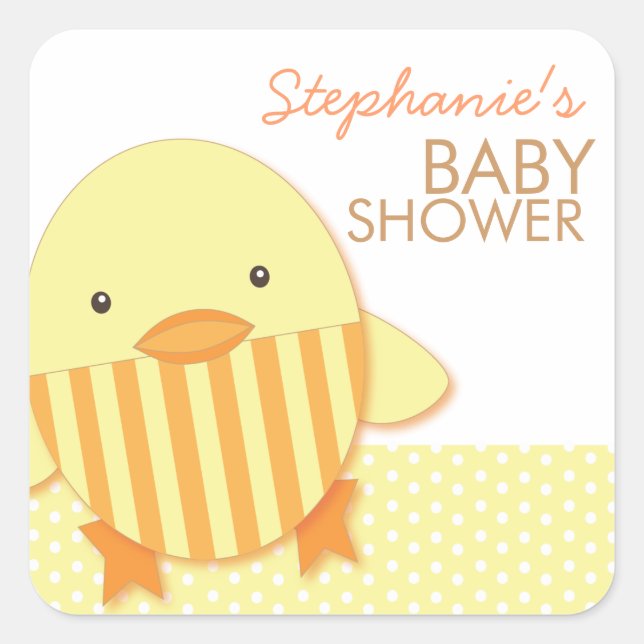 Carré Sticker Jaune Bébé Neutral Bébé Bébé (Devant)