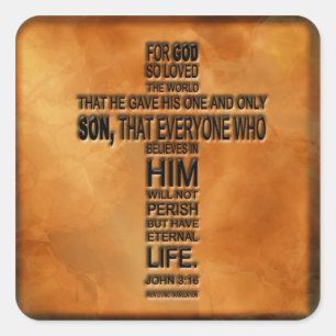 Carré Sticker John 3:16