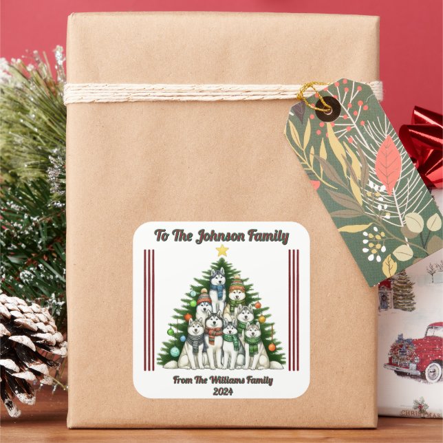 Carré Sticker Joyful Holiday pour les cadeaux (vacances)