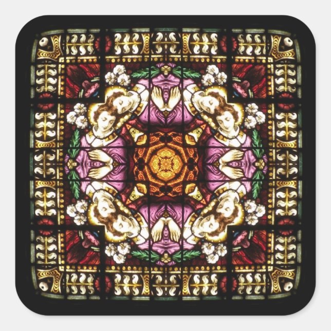 Carré Sticker Kaleidoscope Fenêtre Angel (Devant)